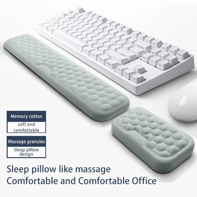 Reposamuñecas Ergonómico Memory Foam | Kit Teclado y Ratón